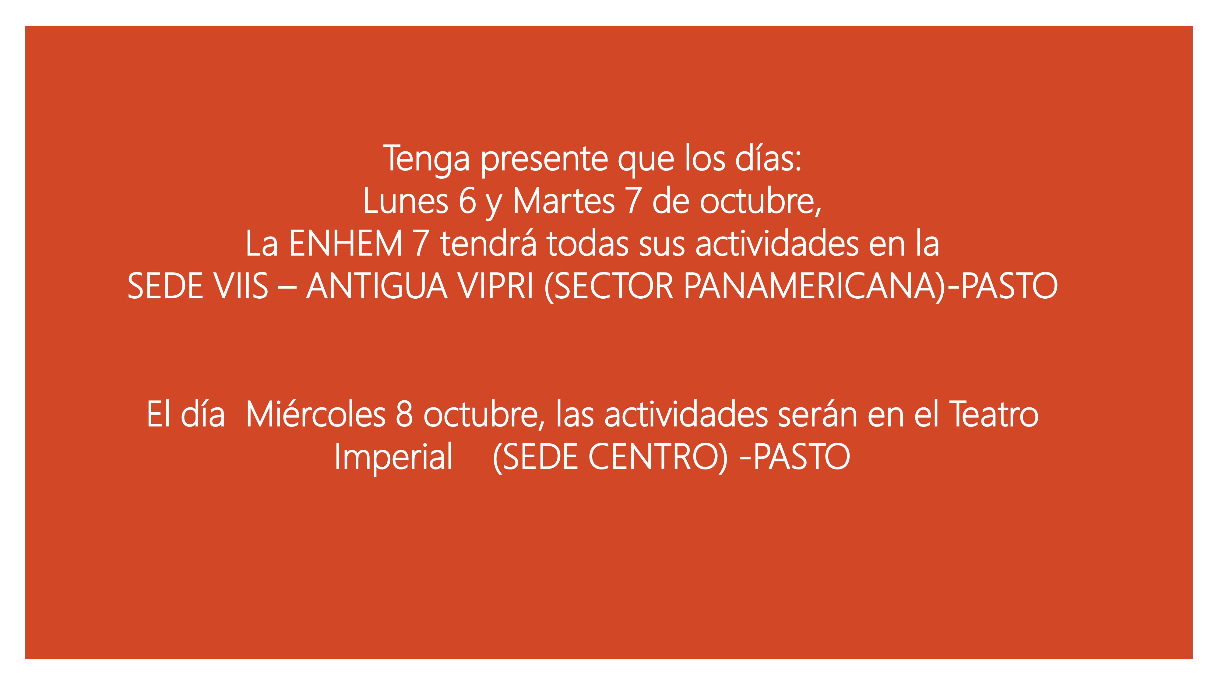 INFORMACION FECHAS ENHEM 7