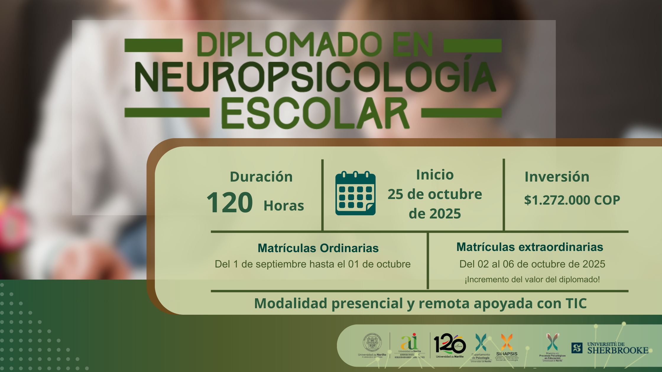 Banner del Diplomado en Neuropsicología Escolar