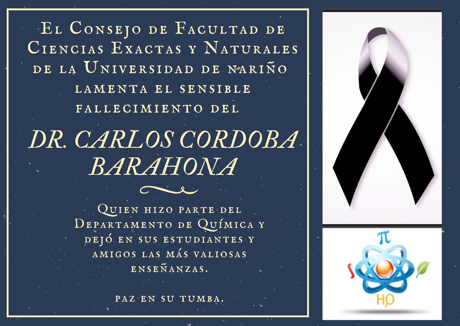 Condolencias Dr. Barahona