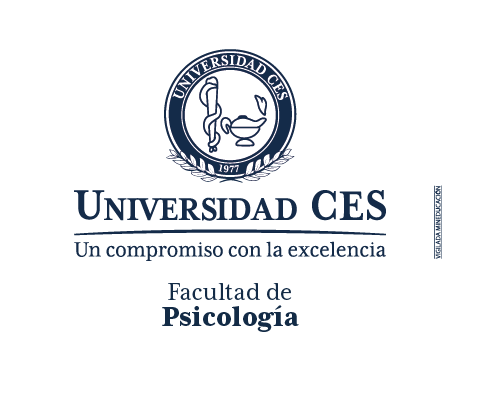 Logo Universidad CES con Facultad de Psicología Vertical
