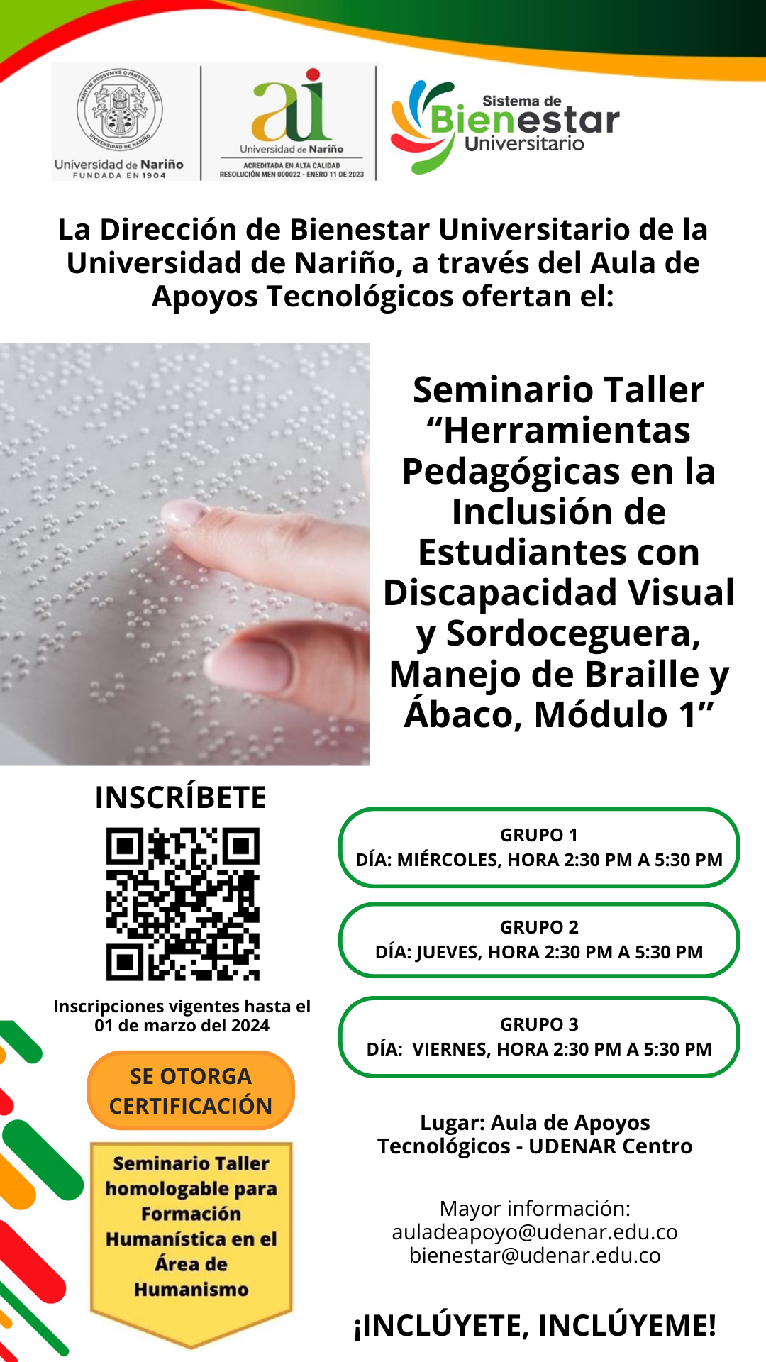 Seminario braille y ábaco