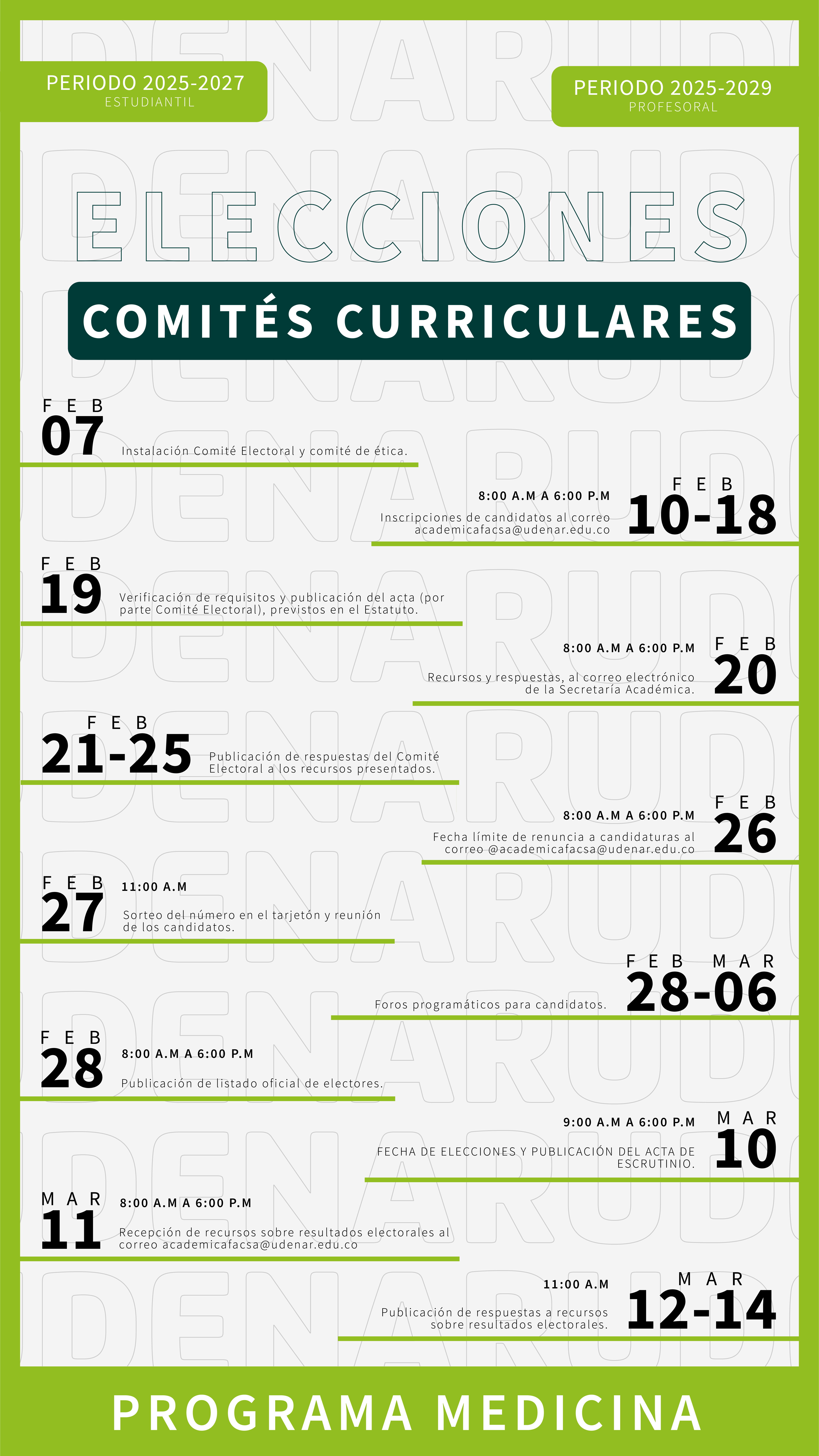CALENDARIO ELECCIONES MED
