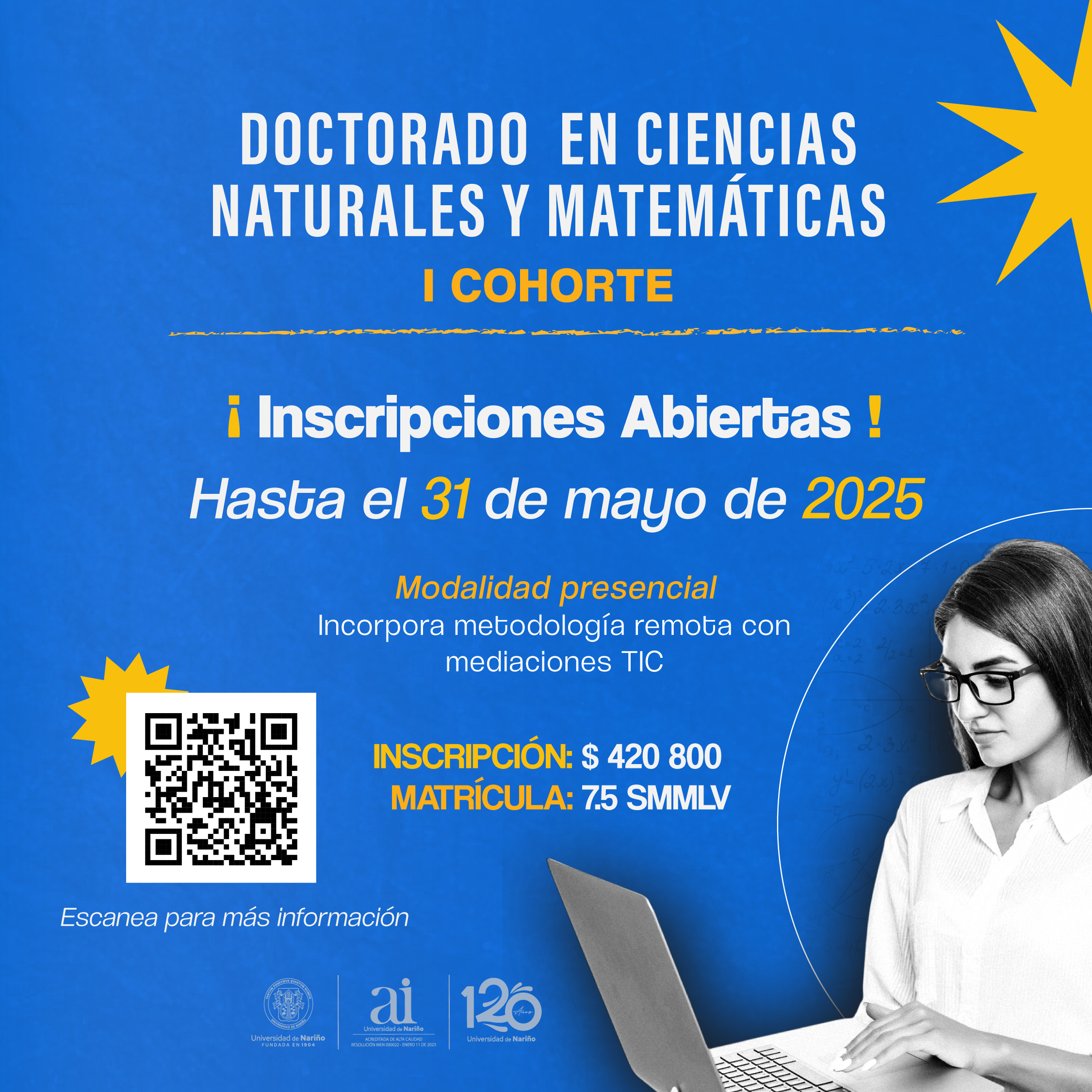 Flyer Inscripciones Doctorado en Ciencias Naturales y Matemáticas
