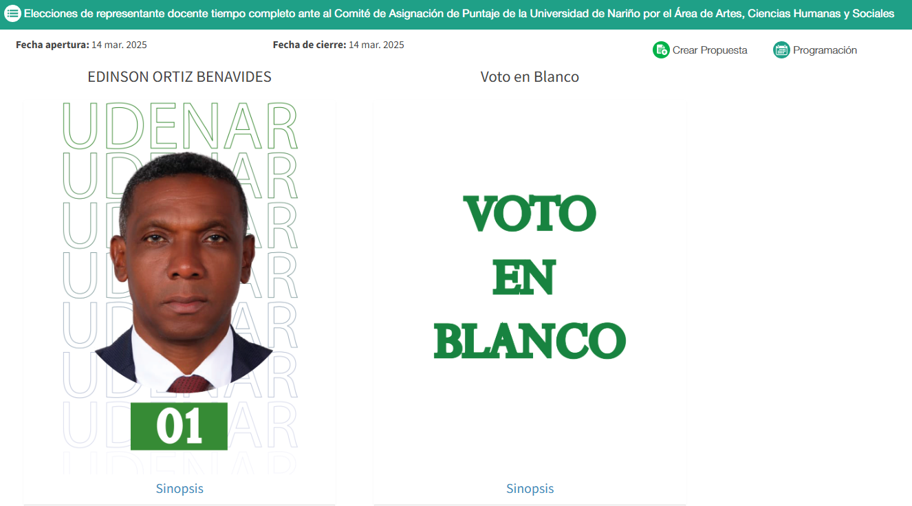 Votación Edinson Ortiz