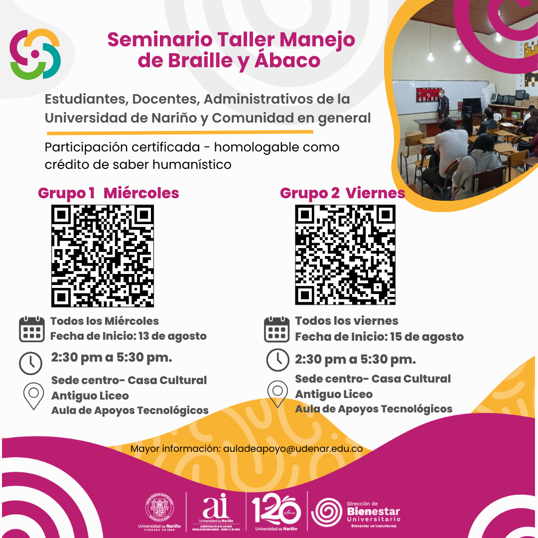 Poster Publicitario Seminario Braille y Ábaco B-2025