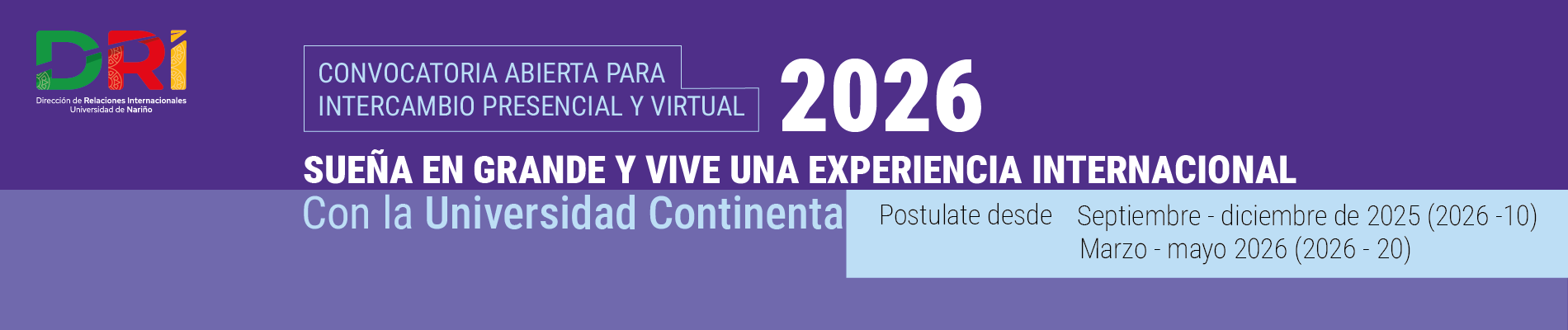 Convocatoria intercambio presencial y virtual 2026