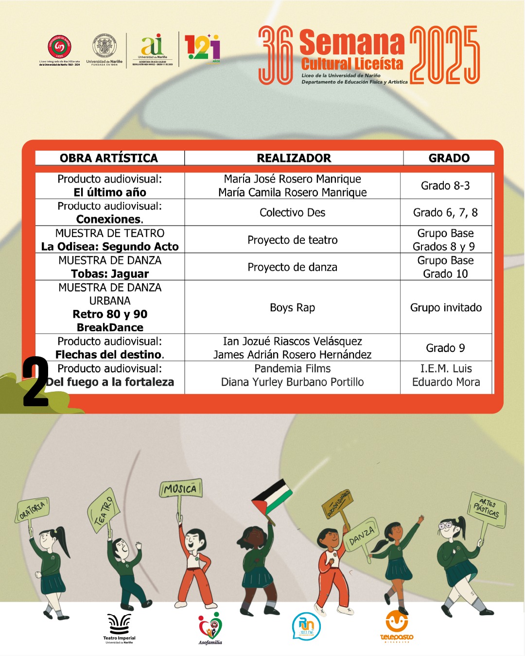 Programación 28 de octubre 36 Semana Cultural Liceísta 4