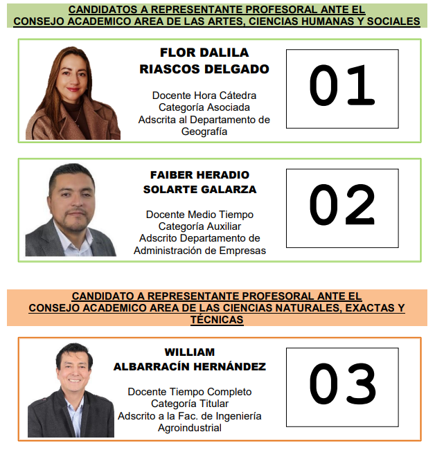 Imagen comunicado 001 de 2026 Representantes Profesorales ante el Consejo Academico