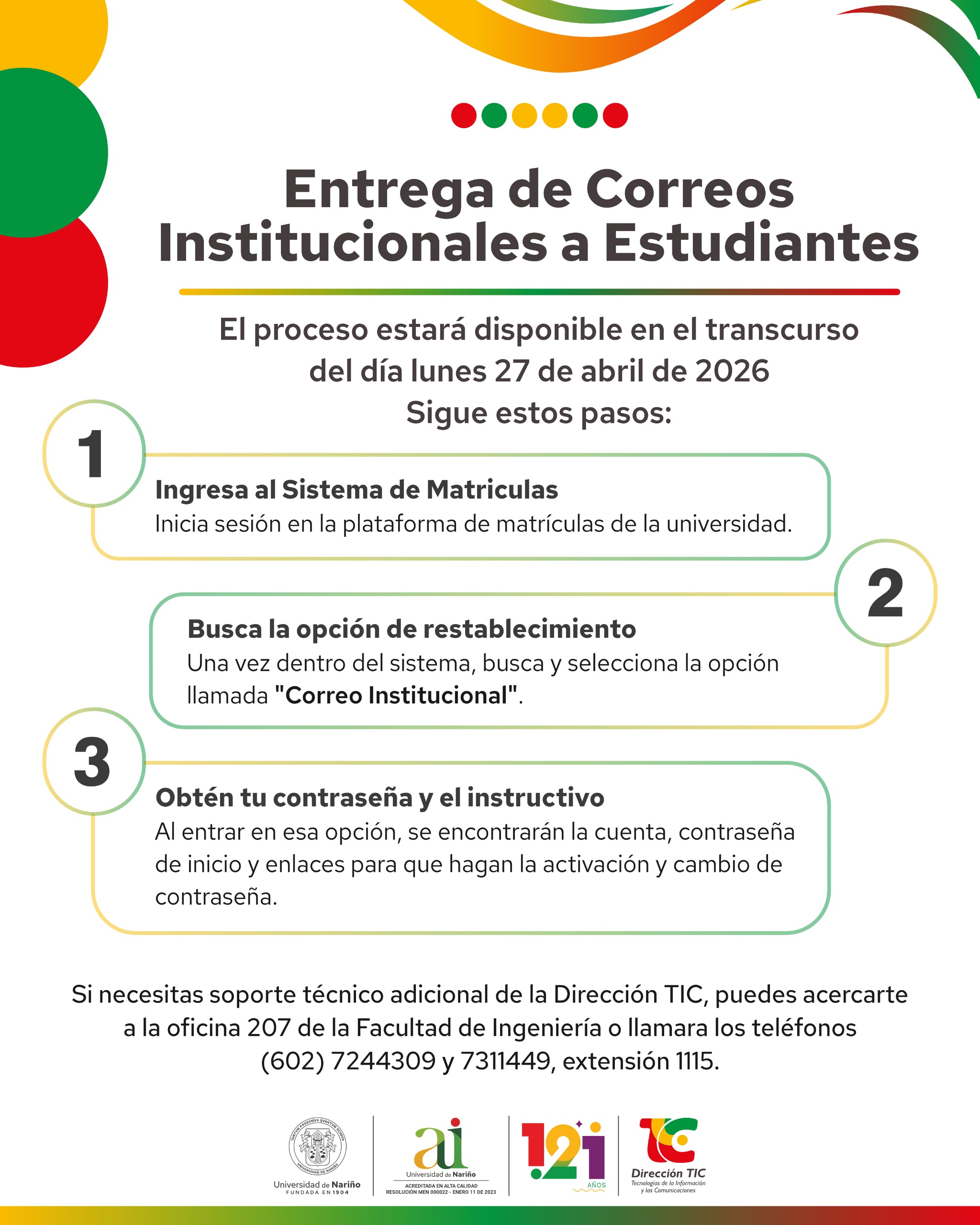Flyer entrega correos 27 de abril