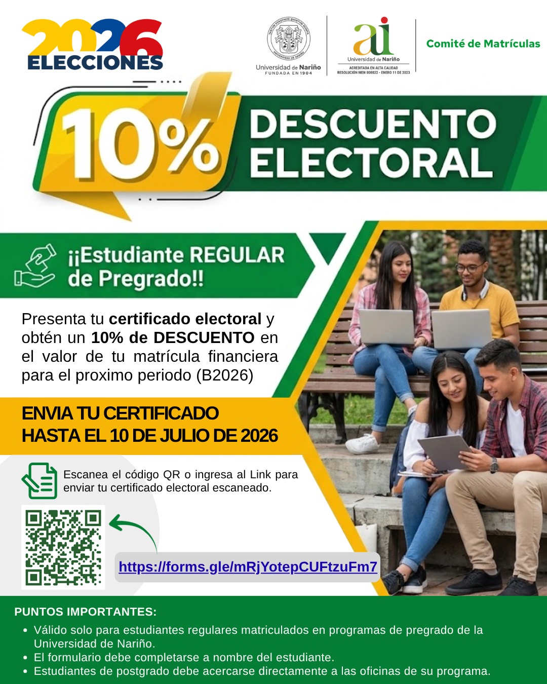 Descuento por certificado electoral