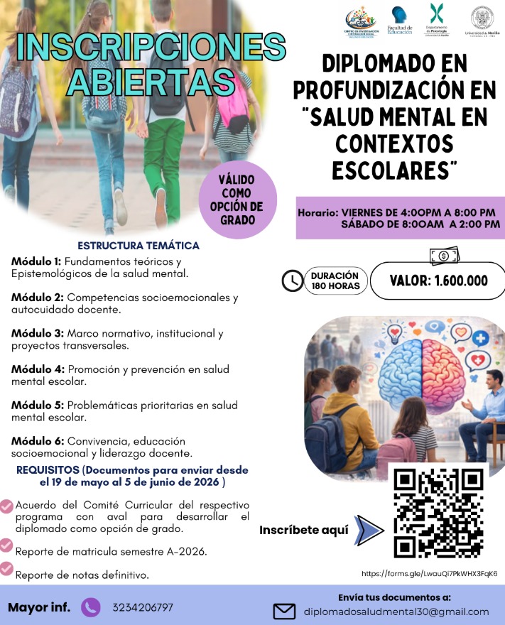 Diplomado en Profundización en Salud Mental en Contextos Escolares