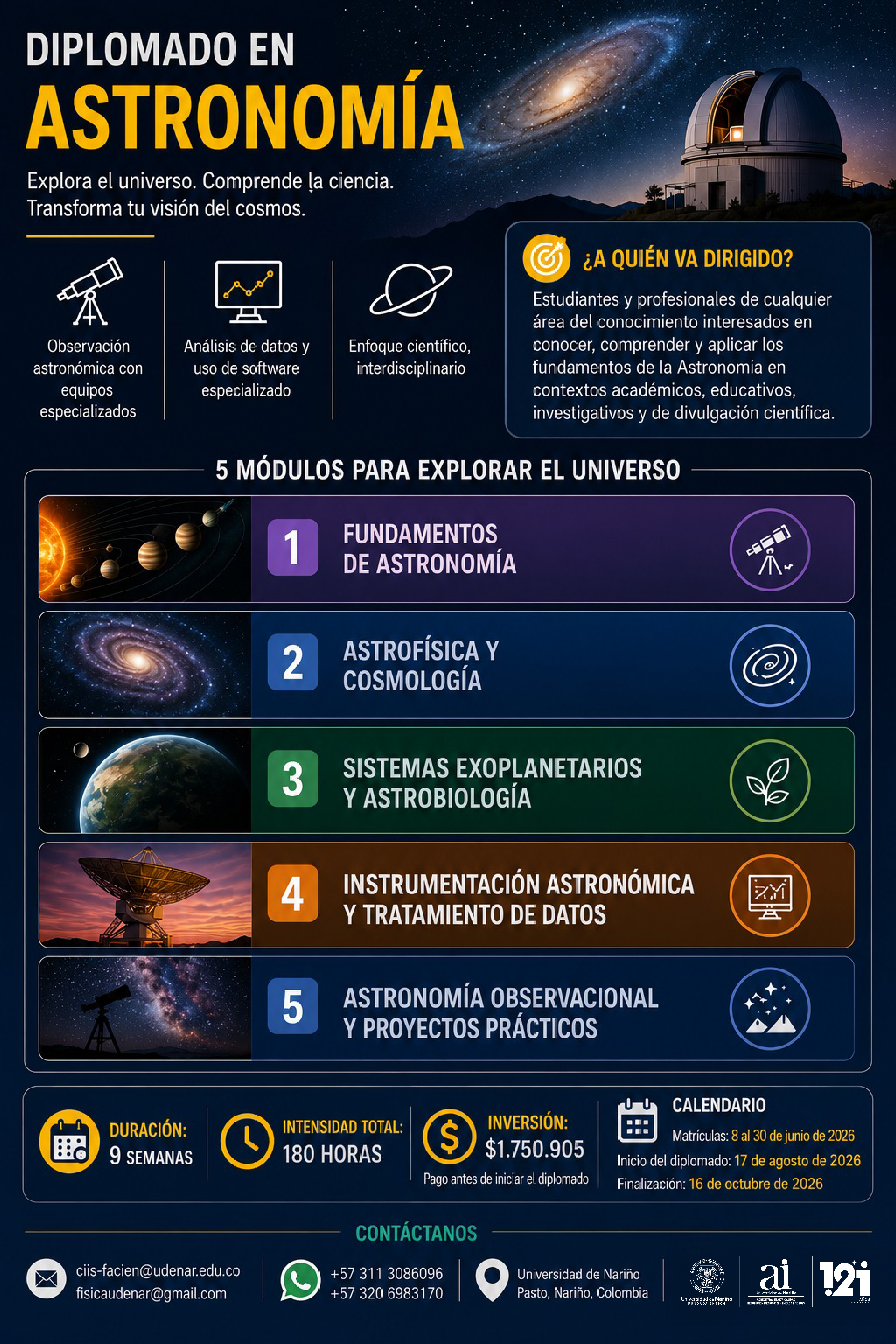 Infografía Diplomado en Astronomía