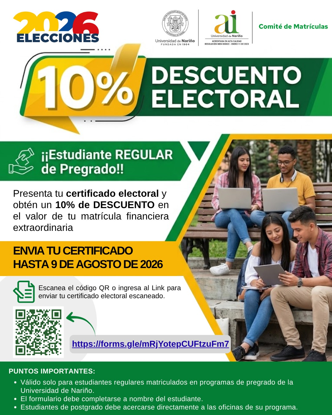 Descuento por certificado electoral
