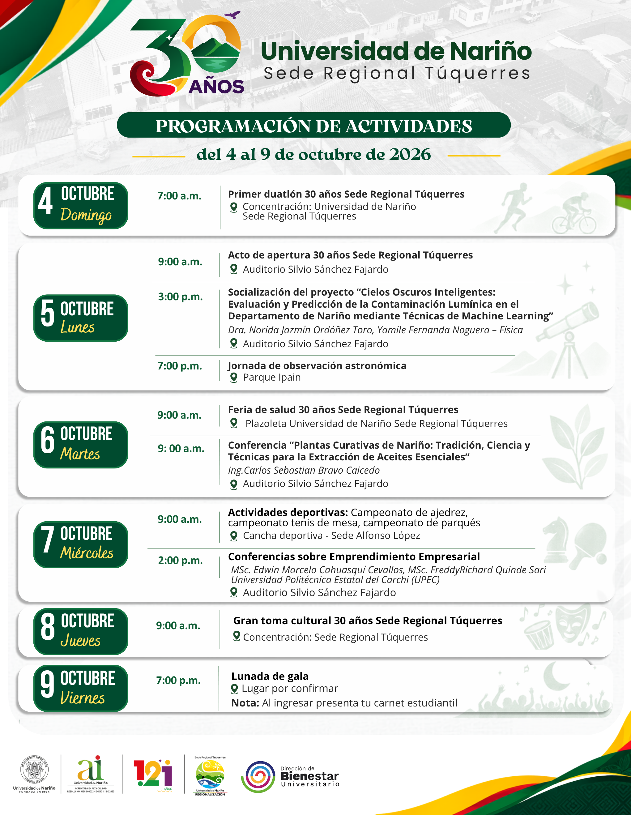 programación 30 años tuquerres