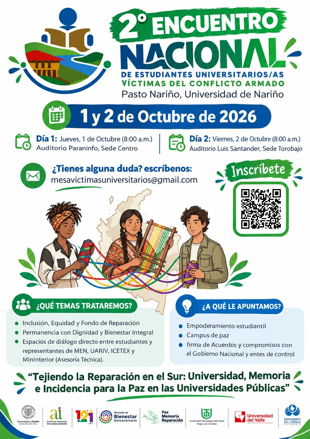 2.º Encuentro Nacional de Estudiantes Universitariosas Víctimas del Conflicto Armado